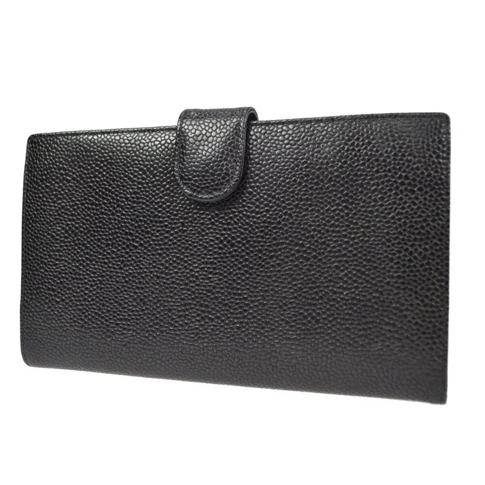 Chanel Long Wallet Black Calfskin